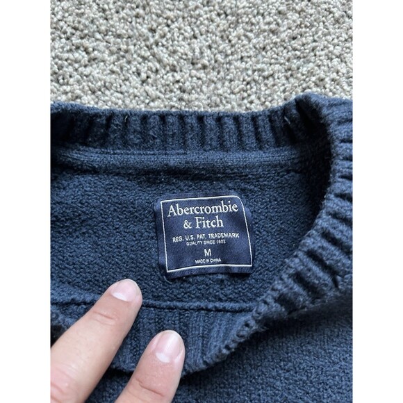Abercrombie & Fitch Womens Sweater Navy Blue Size M Classic - Picture 3 of 6